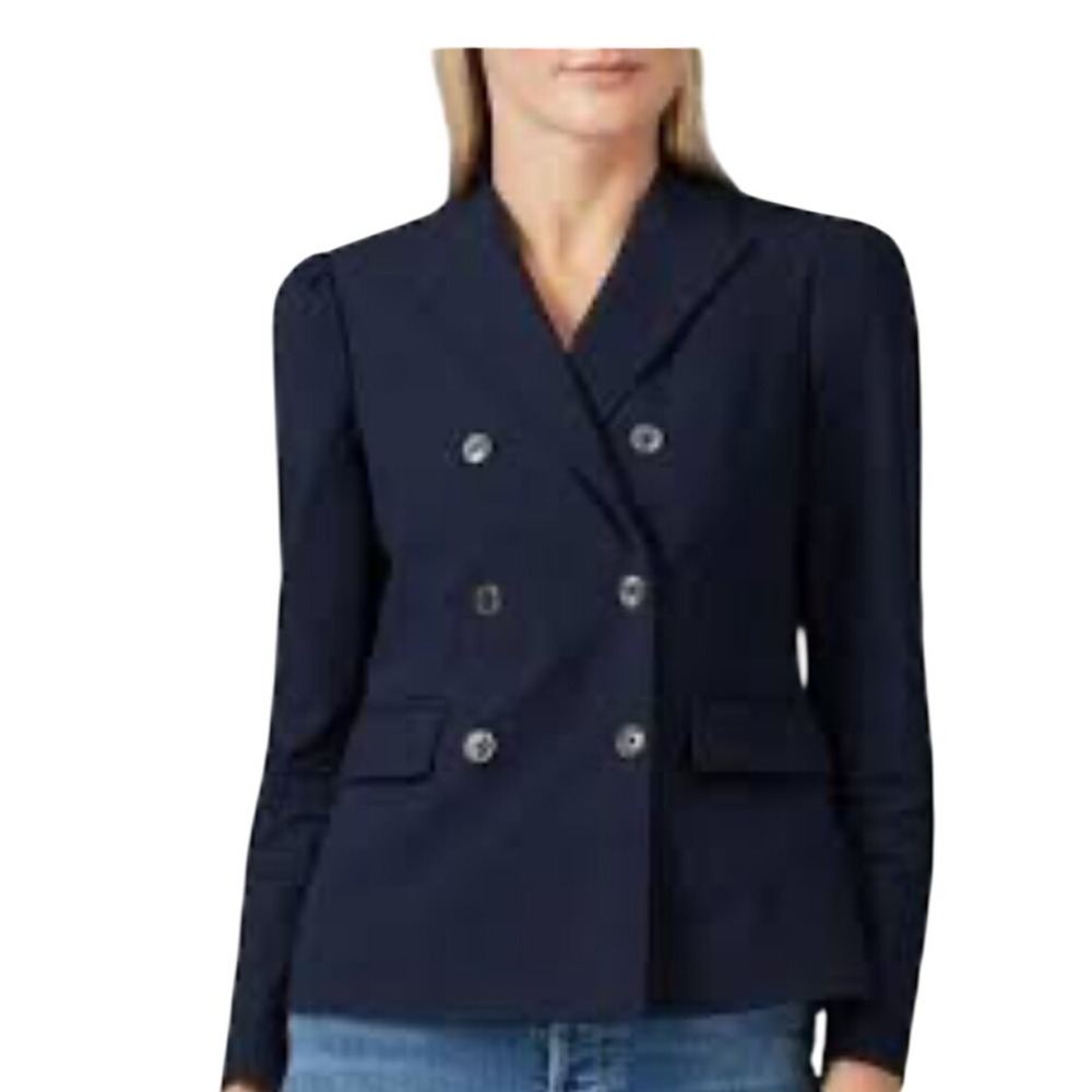Rebecca Taylor SZ 6 Blue Double Breasted Blazer with Puffed Button Detail